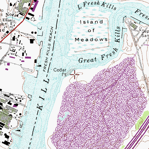 Topographic Map of Cedar Point, NY