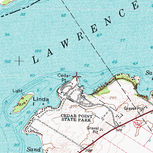 Topographic Map of Cedar Point, NY