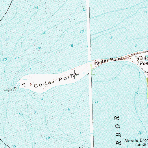 Topographic Map of Cedar Point, NY