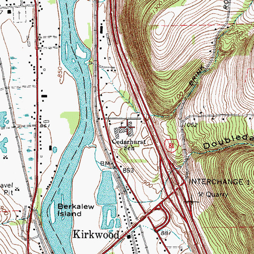 Topographic Map of Cedarhurst School, NY