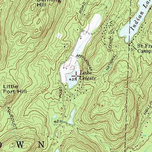Topographic Map of Lake Celeste, NY