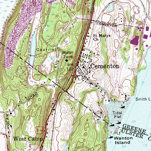 Topographic Map of Cementon, NY