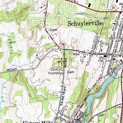 Topographic Map of Cemetery of the Visitation, NY