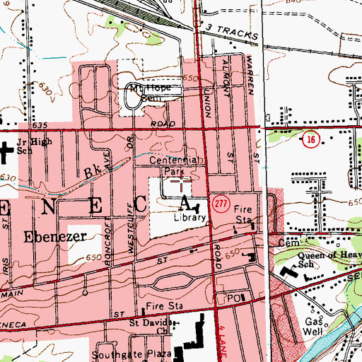 Topographic Map of Centennial Park, NY