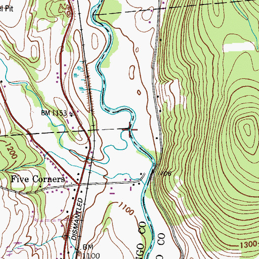 Topographic Map of Center Brook, NY