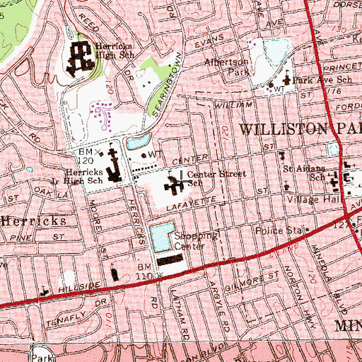 Topographic Map of Center Street School, NY