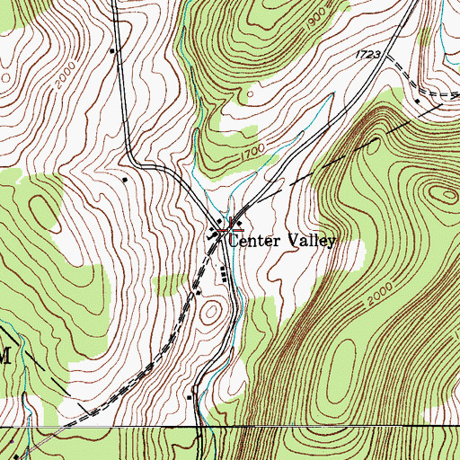 Topographic Map of Center Valley, NY