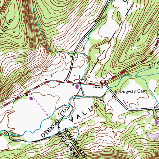 Topographic Map of Center Valley, NY