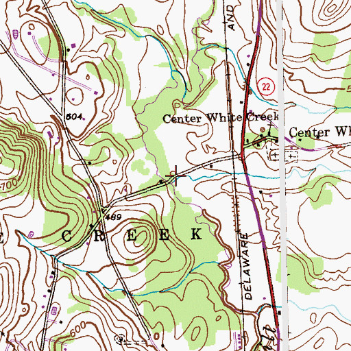 Topographic Map of Center White Creek, NY
