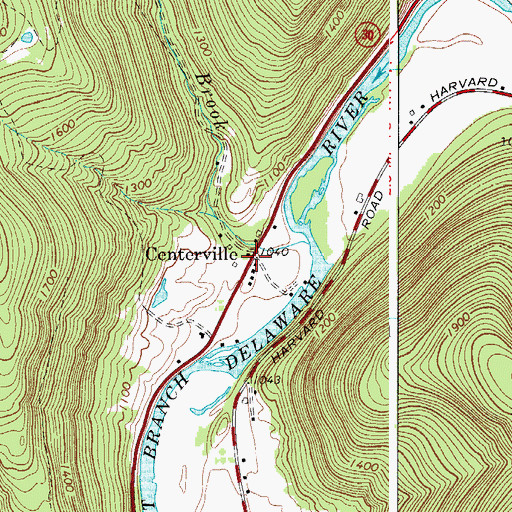 Topographic Map of Centerville, NY