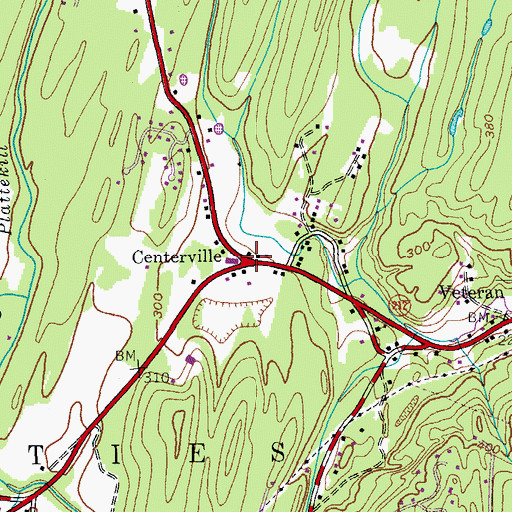 Topographic Map of Centerville, NY