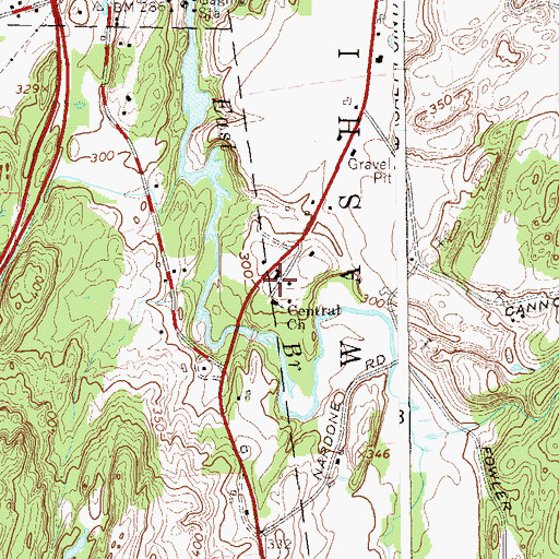 Topographic Map of Central Baptist Church, NY