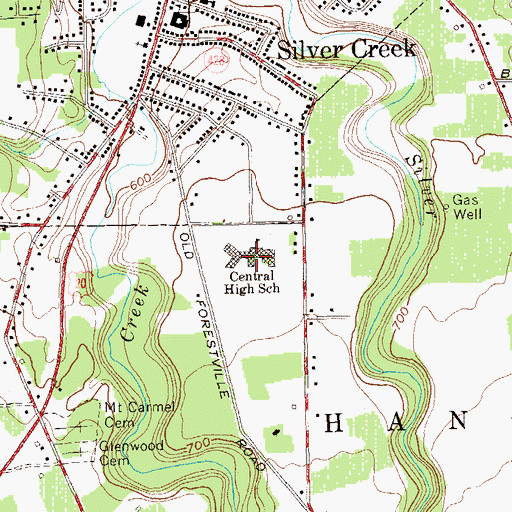 Topographic Map of Central High School, NY