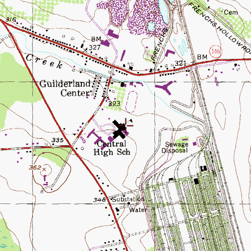 Topographic Map of Guilderland High School, NY