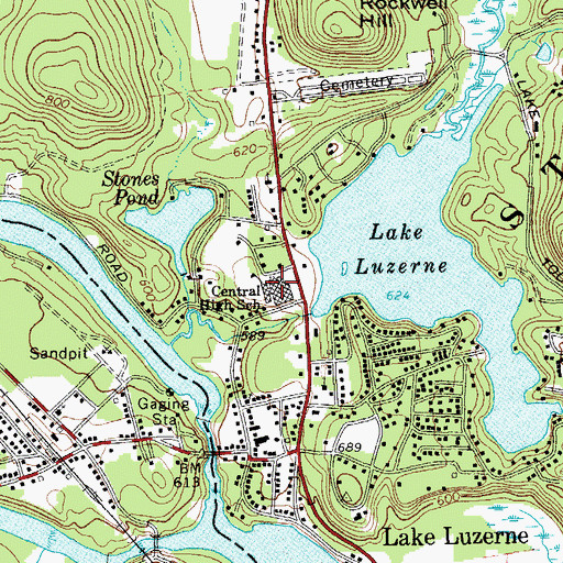 Topographic Map of Hadley - Luzerne High School, NY