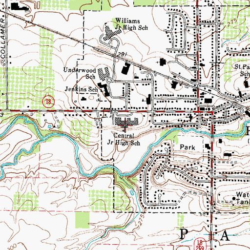 Topographic Map of Central Junior High School, NY