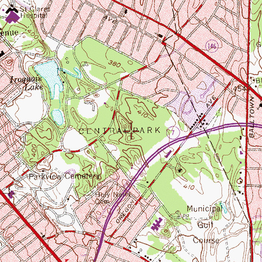 Topographic Map of Central Park, NY