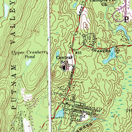 Topographic Map of Putnam Valley Elementary School, NY