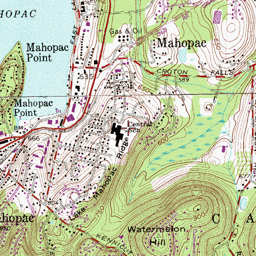Topographic Map of Lakeview Elementary School, NY