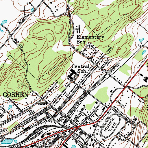 Topographic Map of C J Hooker Middle School, NY