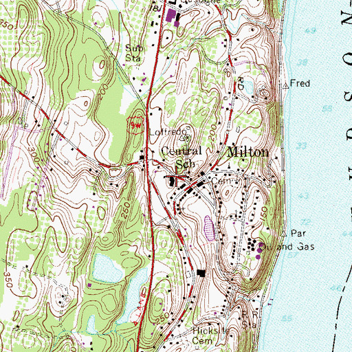 Topographic Map of Milton Elementary School, NY