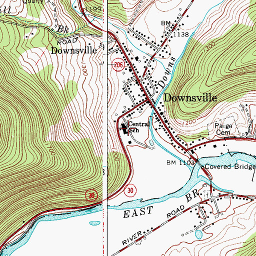 Topographic Map of Central School, NY