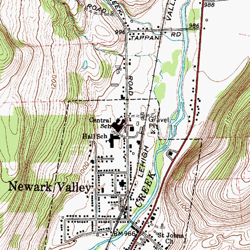 Topographic Map of Newark Valley Middle School, NY
