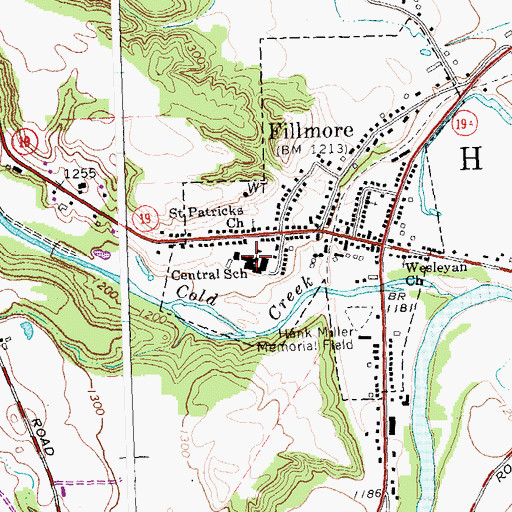 Topographic Map of Central School, NY
