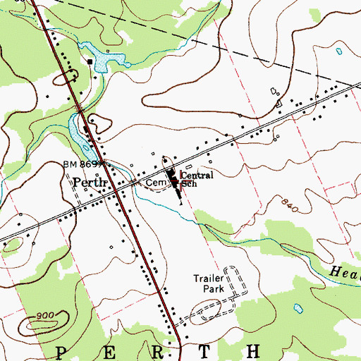 Topographic Map of Broadalbin - Perth Intermediate School, NY