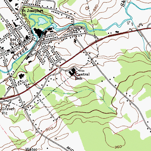 Topographic Map of Broadalbin - Perth Primary School, NY