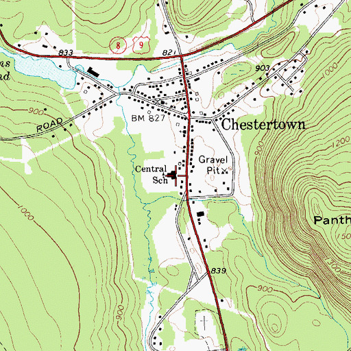 Topographic Map of Central School, NY