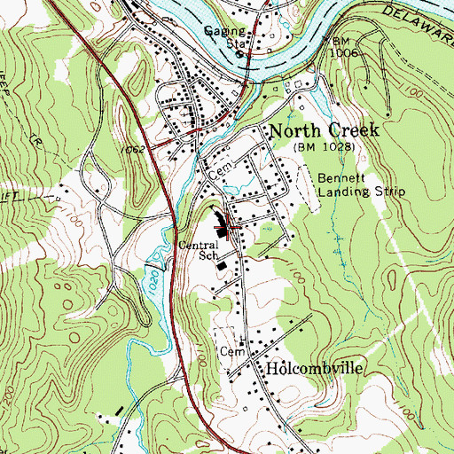 Topographic Map of Johnsburg Central School, NY
