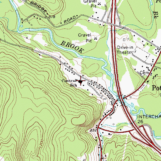 Topographic Map of Central School, NY