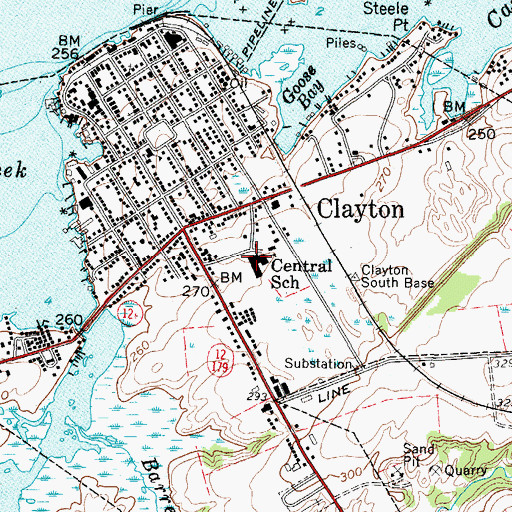 Topographic Map of Central School, NY