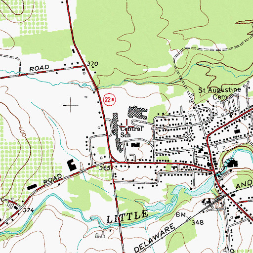 Topographic Map of Central School, NY