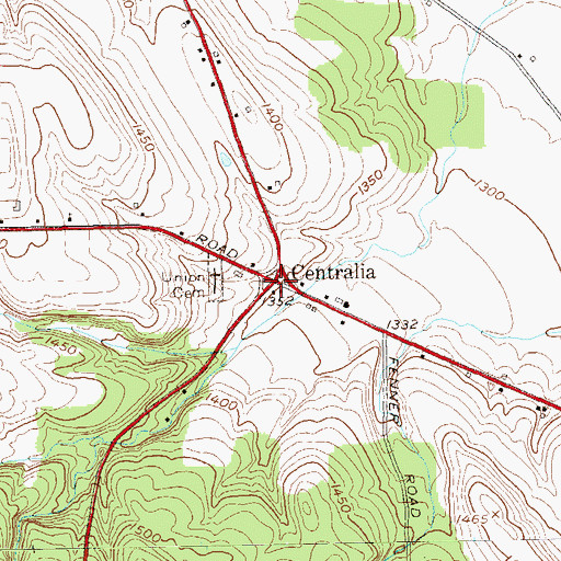 Topographic Map of Centralia, NY