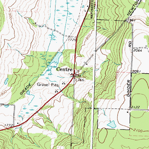 Topographic Map of Centre, NY