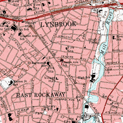 Topographic Map of Centre Avenue Elementary School, NY
