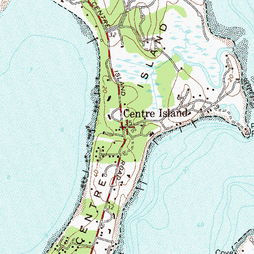 Topographic Map of Centre Island, NY