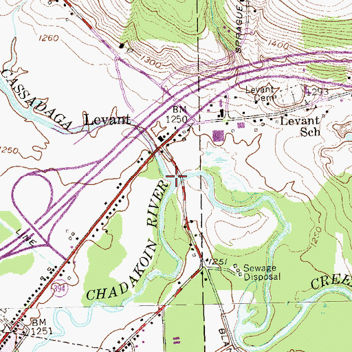 Topographic Map of Chadakoin River, NY