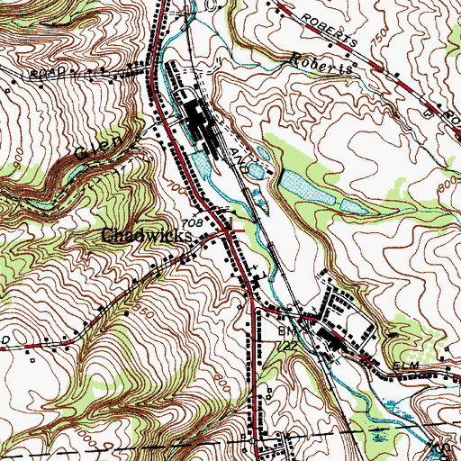 Topographic Map of Chadwicks, NY