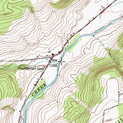 Topographic Map of Chamberlain Brook, NY