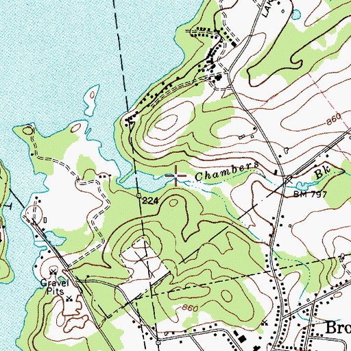 Topographic Map of Chambers Brook, NY