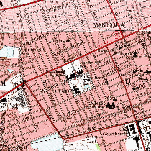 Topographic Map of Chaminade High School, NY