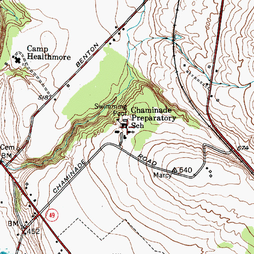 Topographic Map of Chaminade Preparatory School, NY