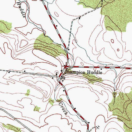 Topographic Map of Champion Huddle, NY
