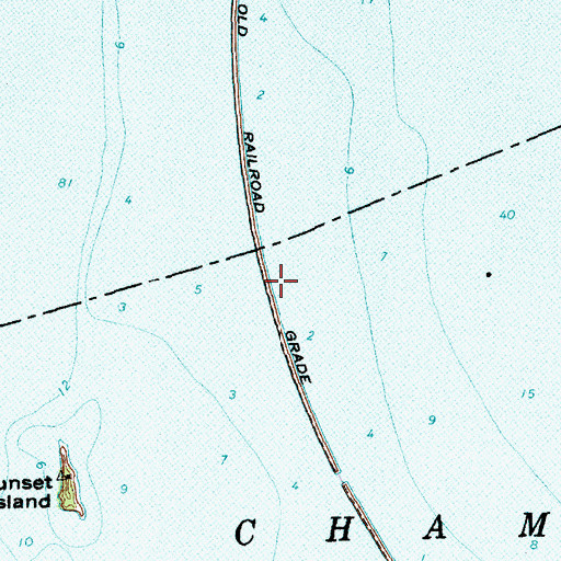 Topographic Map of Lake Champlain, VT