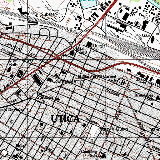 Topographic Map of Chancellor Square, NY