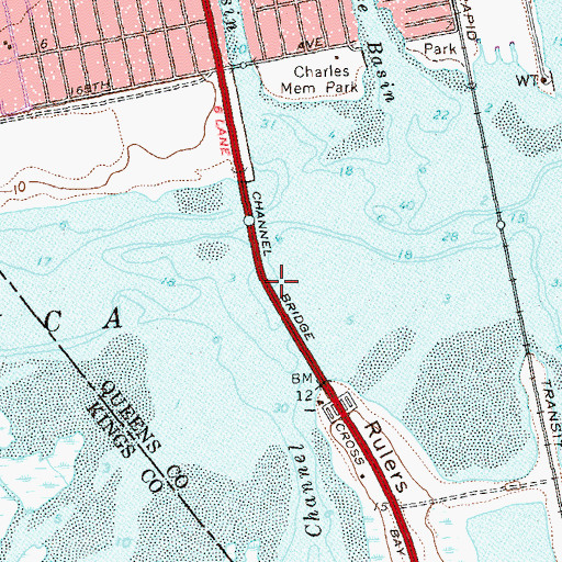 Topographic Map of Channel Bridge, NY