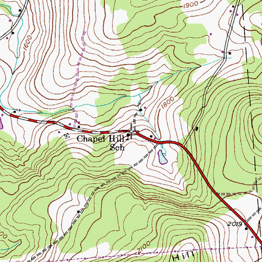 Topographic Map of Chapel Hill School, NY